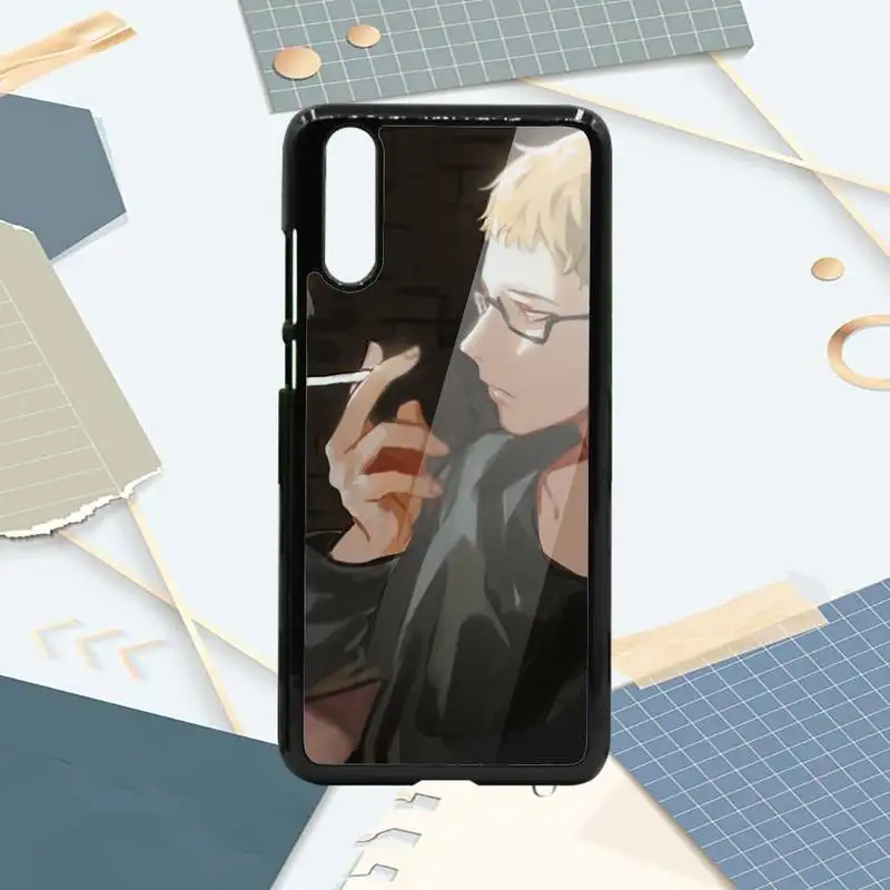 

Tsukishima kei Haikyuu anime series Phone Case PC For Samsung galaxy S note 8 9 20 10 e lite2019 plus pro ultra