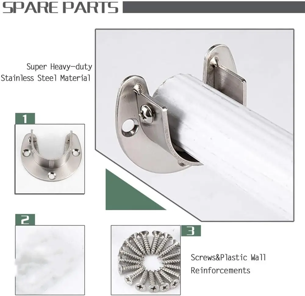 Торцевые опоры для шкафа из нержавеющей стали 304 держатель штанги с фланцем и