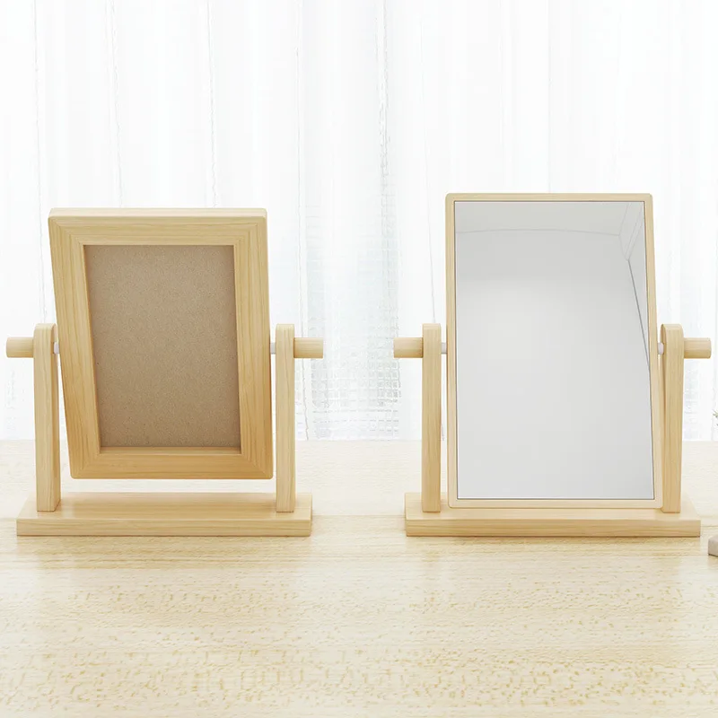 Зеркало из массива дерева HD настольное деревянное зеркало для макияжа