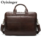 OYIXINGER мужской портфель, Офисные Сумки, мужская сумка для ноутбука из натуральной кожи, для 15,6-дюймового компьютера, новый мужской портфель, сумка 2022