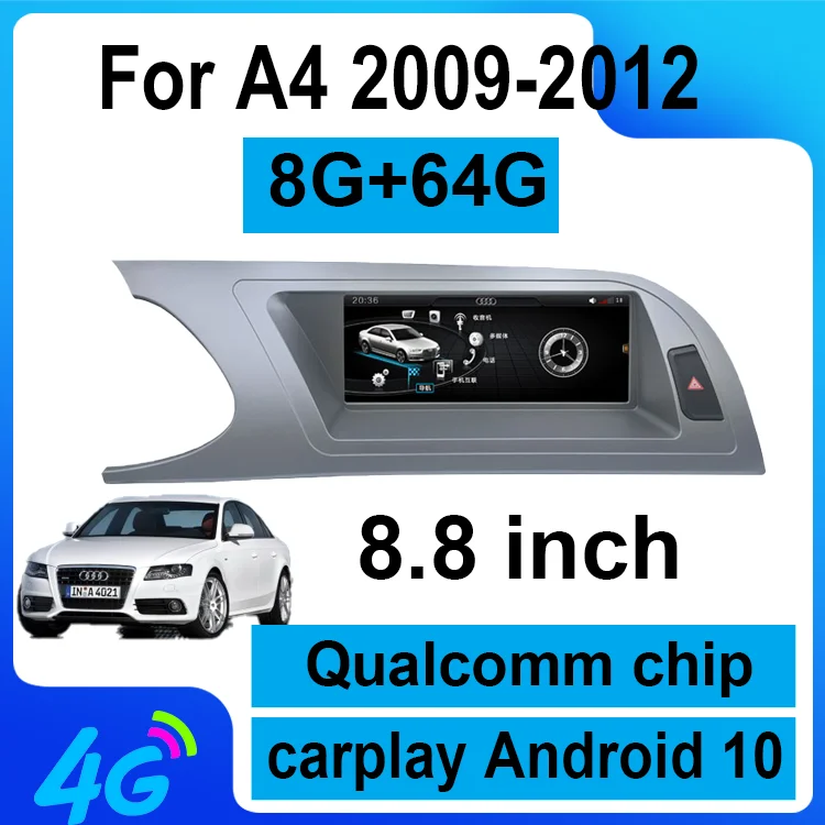

Qualcomm chip Samsung processor 8-core system car multimedia audio for Audi A6 A6L 2009-2012 WIFI 4G 8+64GB Carplay DSP LSP RDS