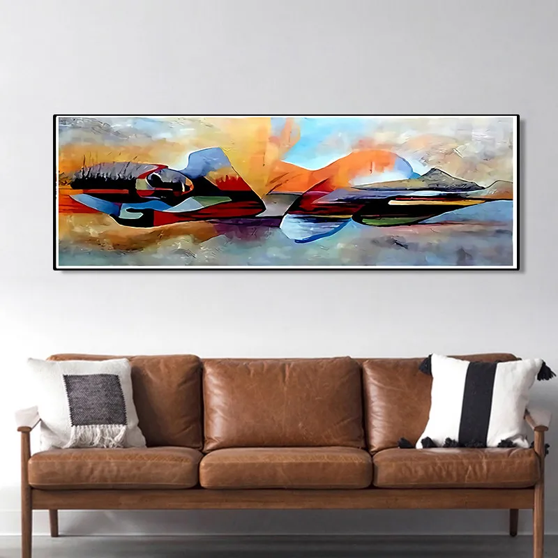 Современная ручная роспись картина маслом на стене абстрактные постеры спящей