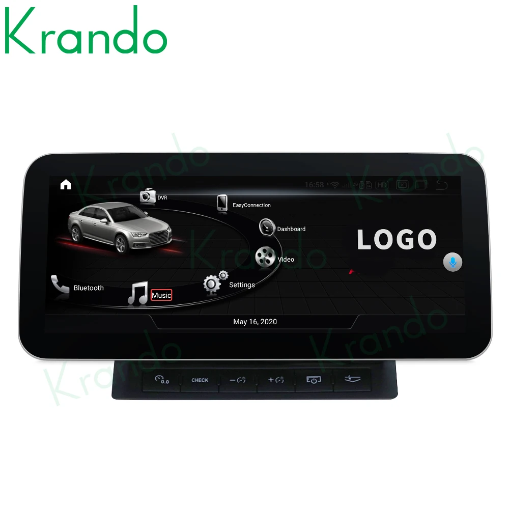 저렴한 Krando 안드로이드 11.0 10.25 6G 128G 롬 자동차 라디오 아우디 A6 A6L 2005-2011 IPS 스크린 GPS 멀티미디어 플레이어 무선 카플레이, Android 카플레이