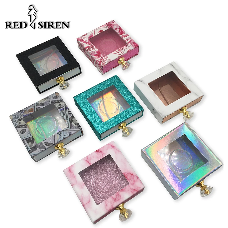 

Lash Boxes Packaging Wholesale 5-50 pcs Empty Square Lashes Box With Tray Marble Lash Cases Packaging New Eyelashes Package