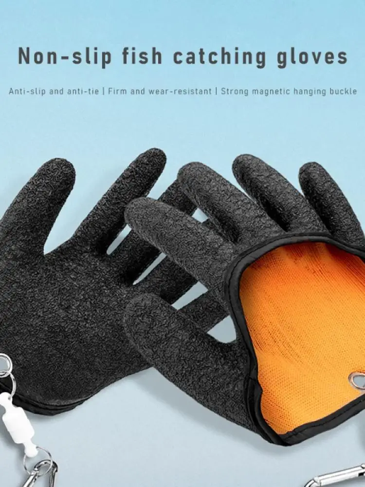 

Men'S Outdoor Fishing Protect Hands From Puncture Scratches, Fisherman Professional Fishing And Magnet Release Gloves 1 Piece