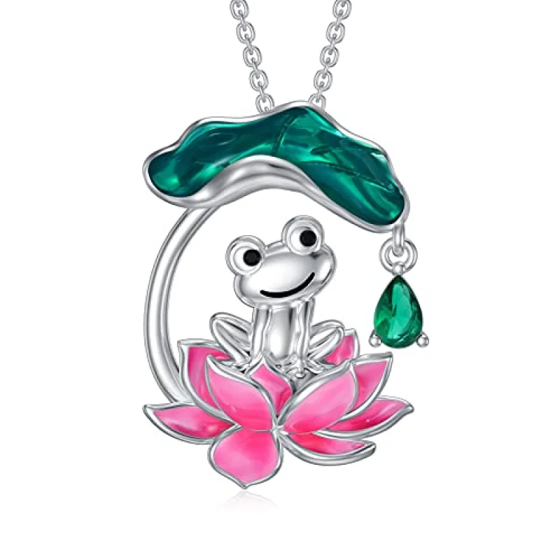 Изысканная и прекрасная женская подвеска лягушка для отдыха любовь лотос