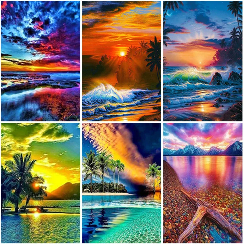 

5D Diamond Painting Coffee New Arrival Full Round Square Drill Mosaic Rhinestone Landscape Diamond Art Embroidery Handmade Gift