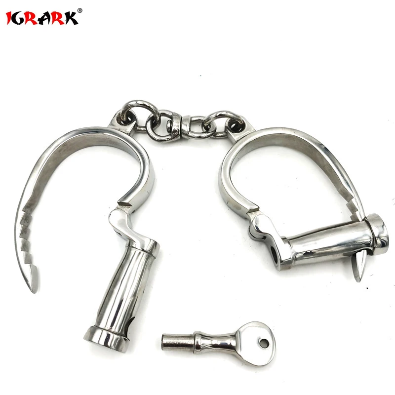 

Horseshoe Stainless Steel Handcuffs Ankle Cuff,Metal Wrist Cuffs Restraints Fetish Slave Manacle Bondage BDSM Sex Toy for Couple