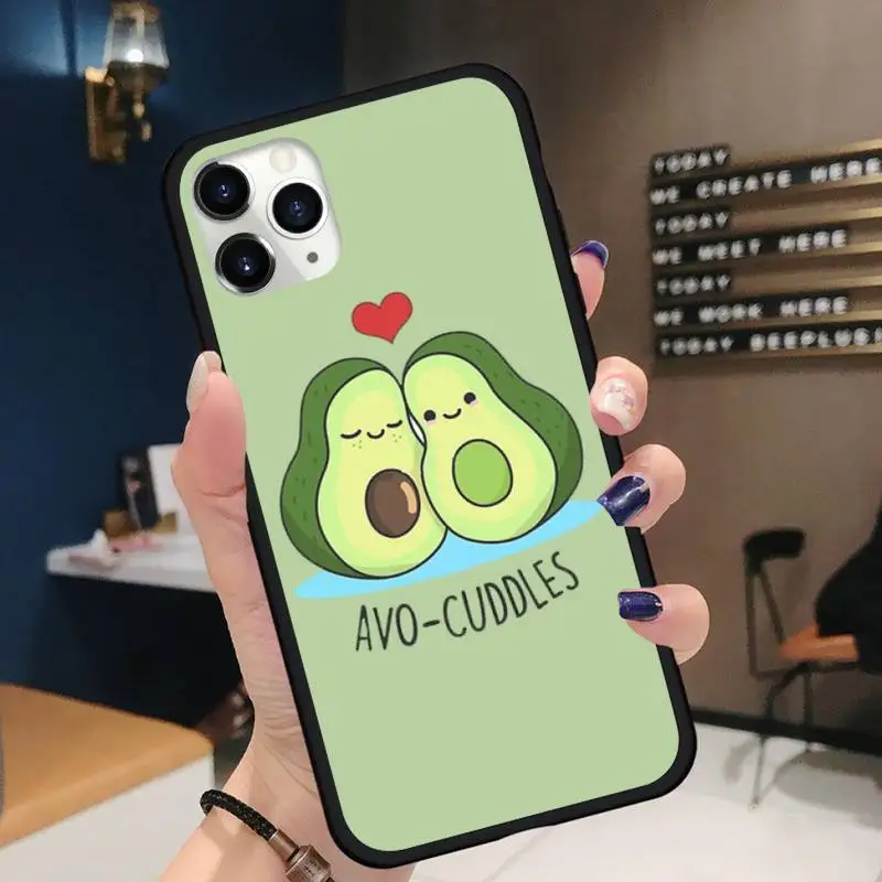 

Cartoon Cute Avocado Phone Case for iPhone 11 12 pro XS MAX 8 7 6 6S Plus X 5S SE 2020 XR Soft silicone