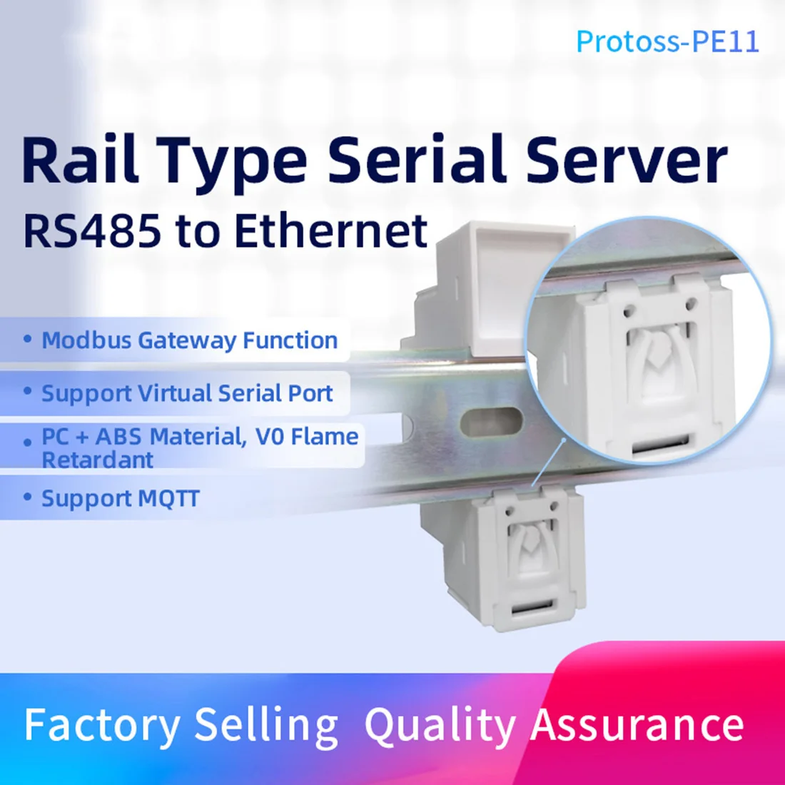 1xprotoss pe11 rs485 wired to ethernet serial server rail mounting dtu rs485 to ethernet serial server support modbus master free global shipping