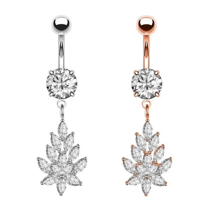 Кольца для пупка пирсинг звезда сердце круглая кристальная бижутерия серьги