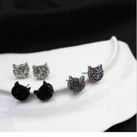 timlee e181 simple cute sequins cat geometry studs earrings fashion jewelry wholesale