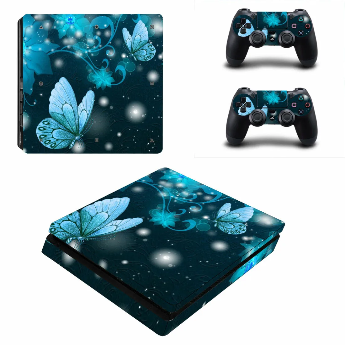 

Стильная бабочка PS4 Slim Skin Sticker для консоли Sony Playstation 4 Slim и 2 джойстика виниловая Защитная Skins Style 10