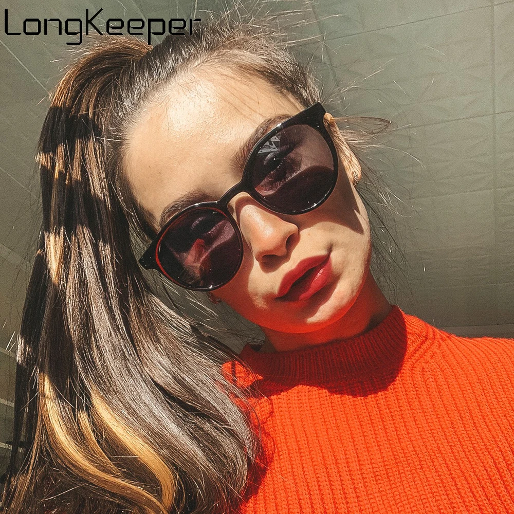 

LongKeeper Vintage Round Sunglasses Women Fashion Brand Designer Cat Eye Sun Glasses Female Shades UV400 Oculos Gafas De Sol