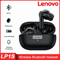 lenovo lp1s wireless earphone dual stereo noise reduction bass touch earbuds bluetooth compatible 5 0 headset for ios android