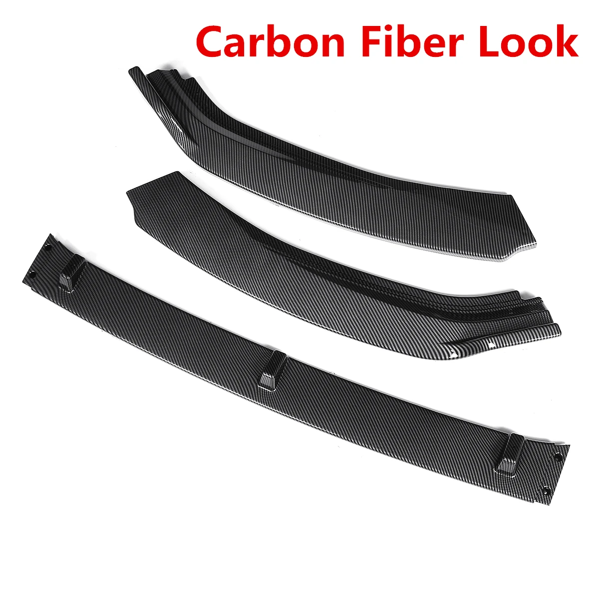 Carbon Fiber Look 3 шт., автомобильный передний бампер, разветвитель, спойлер, диффузор, защитная накладка, Накладка для VW для Golf MK7 MK7.5 - Цвет: Carbon Fiber Look