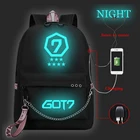 Рюкзак KPOP GOT7 Mark YoungJae Женский, дорожный ранец, светящийся школьный портфель для ноутбука с Usb-зарядкой для девочек-подростков