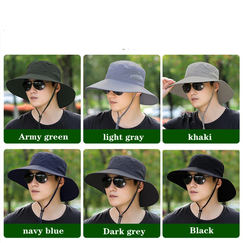 Быстросохнущая рыболовная Кепка летняя УФ Водонепроницаемая круглая Складная