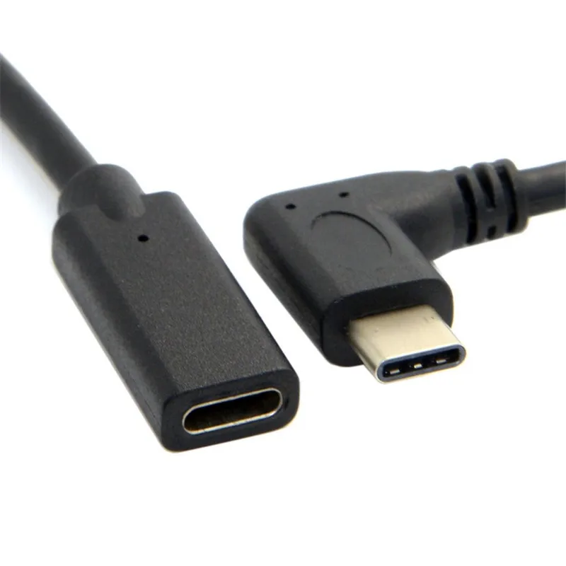 

USB3.1 Male 90 Degree Left & Right Angled USB-C USB 3.1 Type C Male to Female Extension Data Cable for Macbook Tablet 20cm/100cm