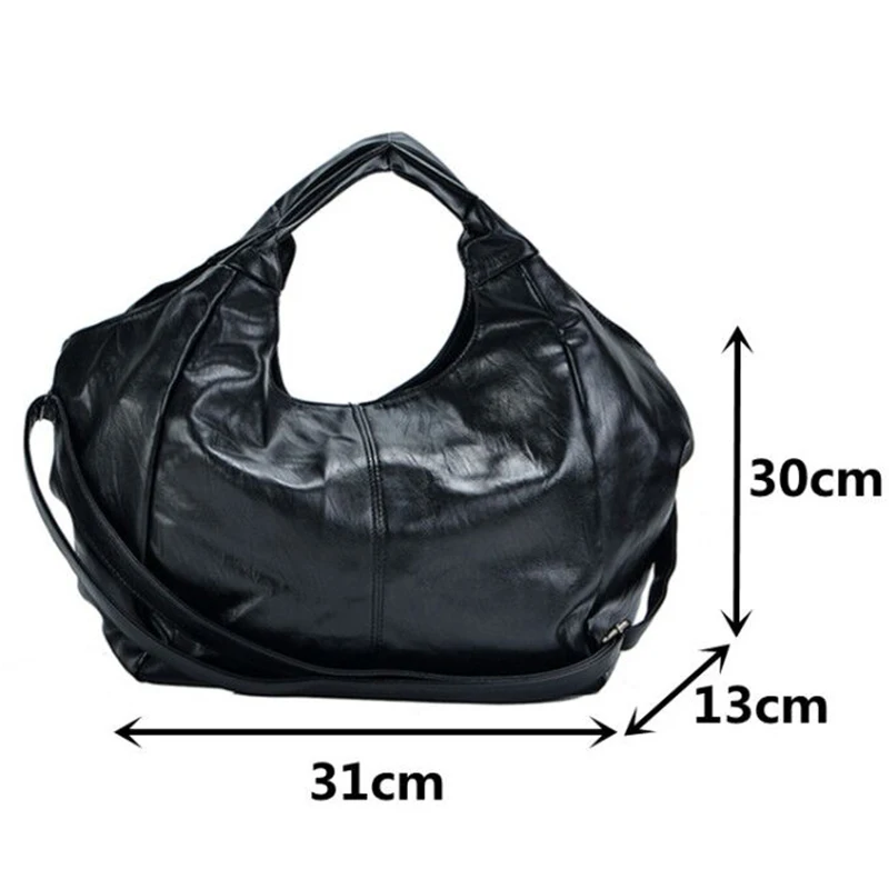 

Black Women Shoulder Hobo Bags Large Capacity Big Size Crossbody Bag Female Soft Pu Leather Casual Tote Shopper Bag Sac A Main