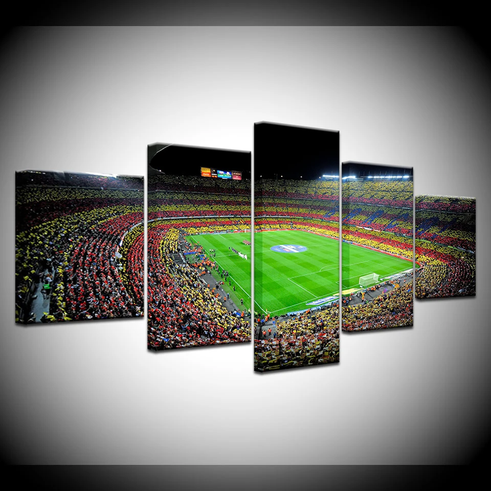 

Spain Fc Barcelona Sports Football 5 Pieces Canvas Painting Wall Art Painting Modular Wallpapers Poster Printed Home Decor