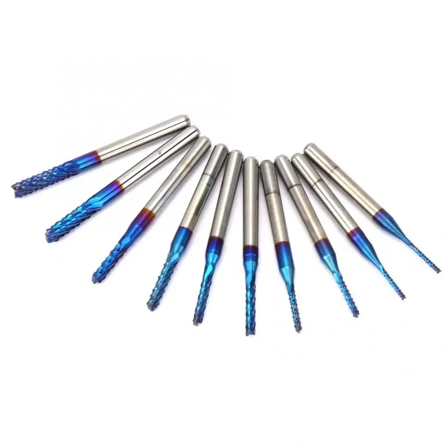 Концевая фреза с ЧПУ карбидная деревообработка 10 шт. резка синяя кукуруза