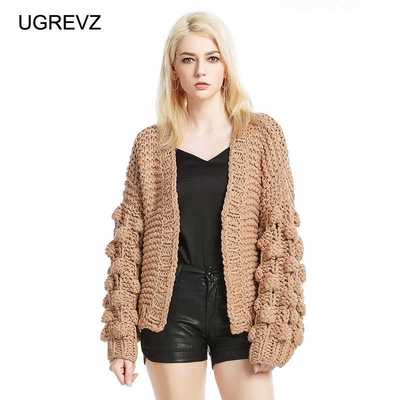 UGREVZ 2019 новые осенние и зимние женские вязаные свитера с открытым стежком плотное