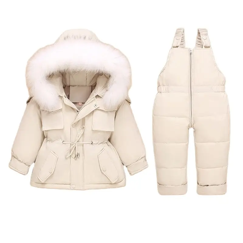 Children Down Coat Jacket Kids Toddler Jumpsuit Baby Girl Boy Clothes Winter Outfit Snowsuit Overalls 2 Pcs Clothing Sets | Детская