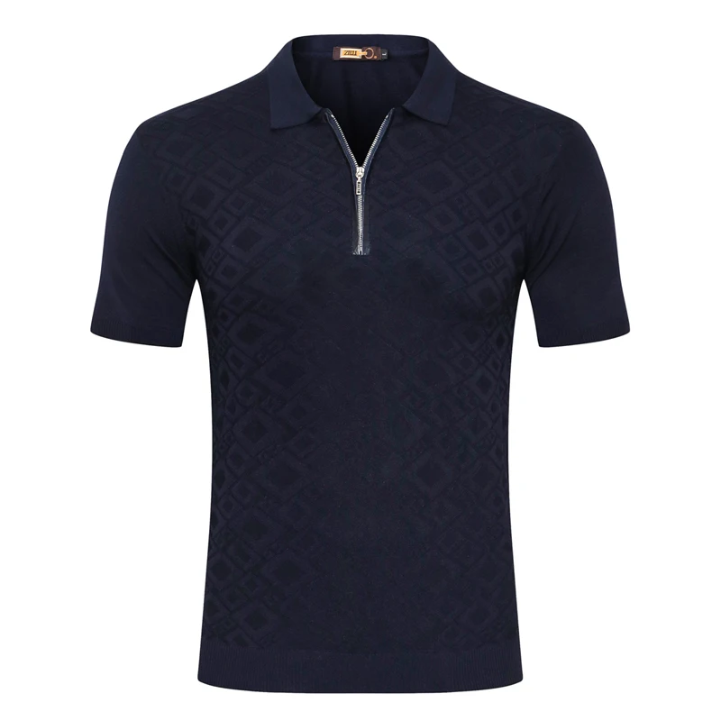

Billionaire shirt silk men 2022 new style commerce comfort zipper leather collar elasticity fabric male M-5XL