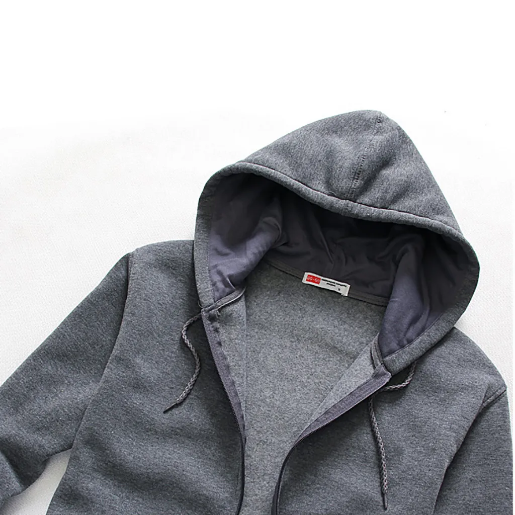 Мужские пальто простые модные толстовки с длинными рукавами кардиган капюшоном