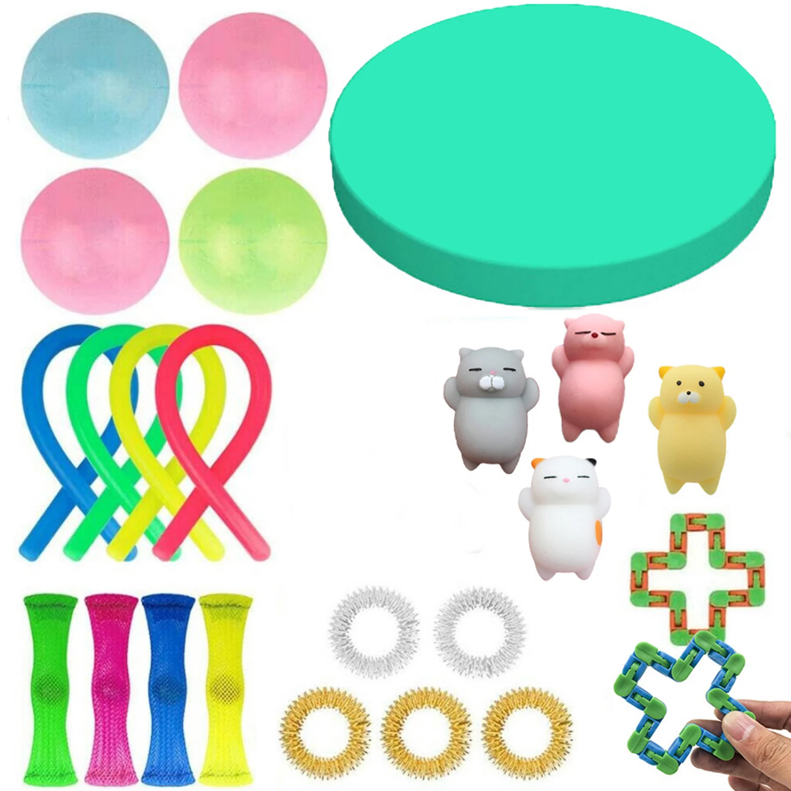Enlarge 25 IN 1 Fidget Toys Stress Balls Pops Toy Antistress Squeezing Decompression Simple Dimple Toys Pack 18 Years Old Squishy it