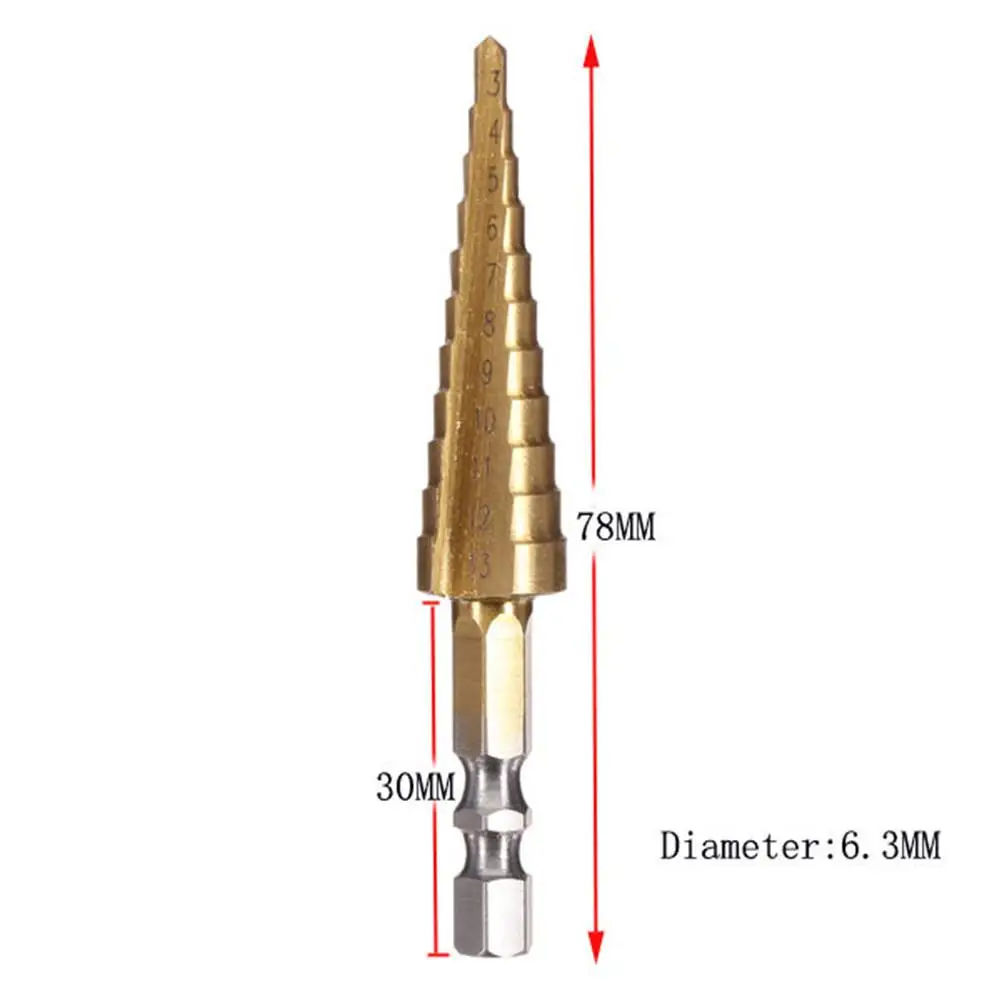 1 шт. шестигранное прямое ступенчатое сверло с шестигранным хвостовиком из