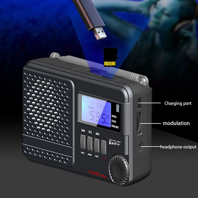 FM AM Radio Portable Radios Rechargeable Digital Frequency Modulation With Earphone Jack | Электроника