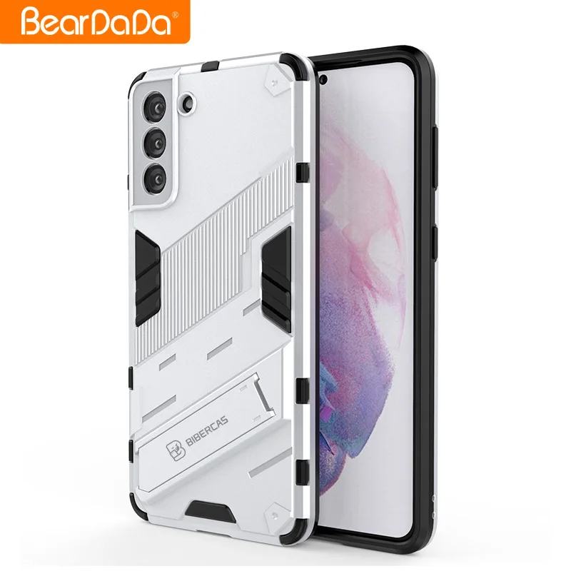 

Punk armor bracket is suitable for Samsung S21U/S21P mobile phone case M31/M51 bracket men's fall protection cover