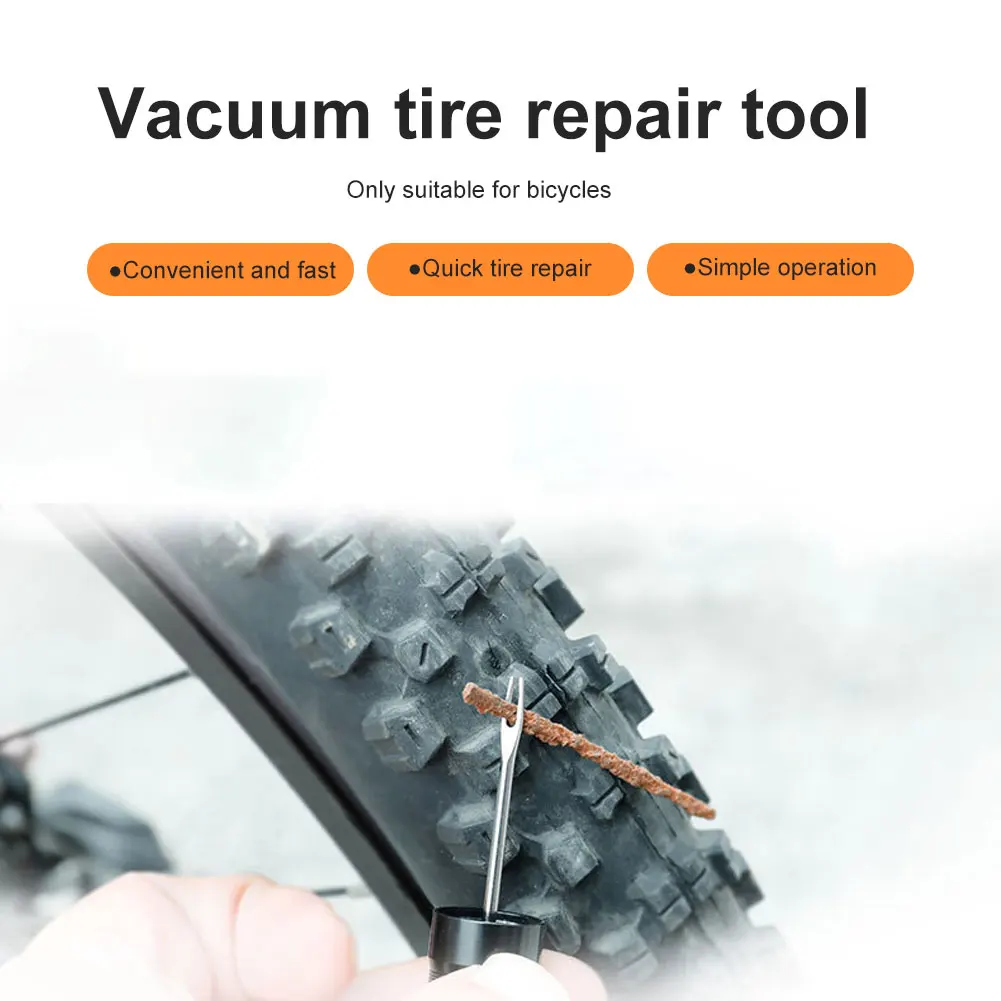 

Bicycle Tubeless Tire Repair Tool Tyre Drill Puncture for Urgent Glue Free Service Repair Optional 10/30/100 PCS Rubber Stripes