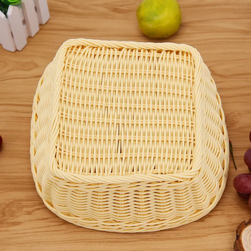 Storage Baskets Handmade Woven Rattan Fruit Basket Drinks Cosmetics Wicker For Kitchen Bathroom | Дом и сад