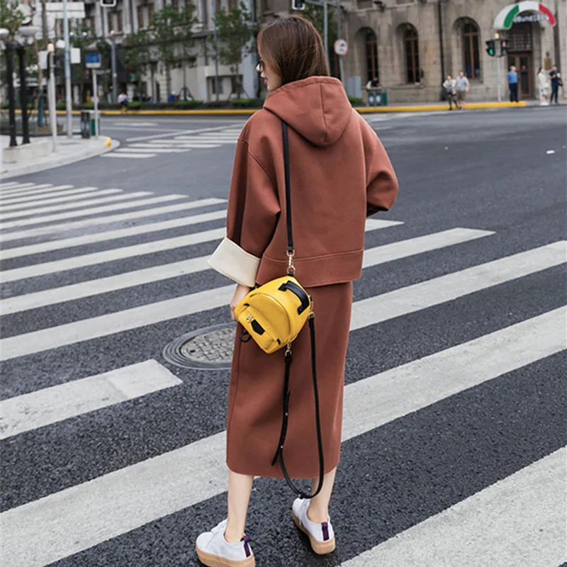 Женская обувь для отдыха даже Толстовка и юбка комплект из двух предметов костюм