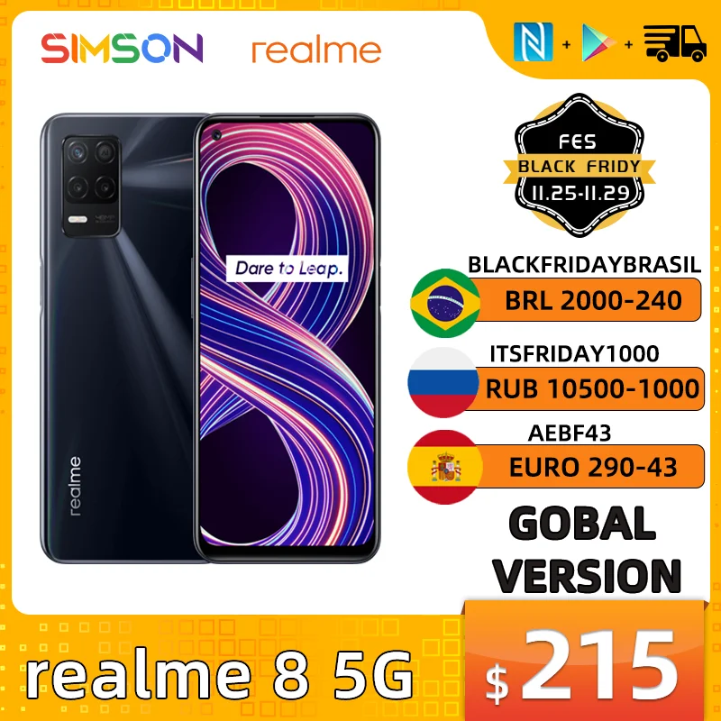 

Realme 8 смартфон с 5,7-дюймовым дисплеем, ОЗУ 6 ГБ, ПЗУ 128 ГБ, 90 Гц