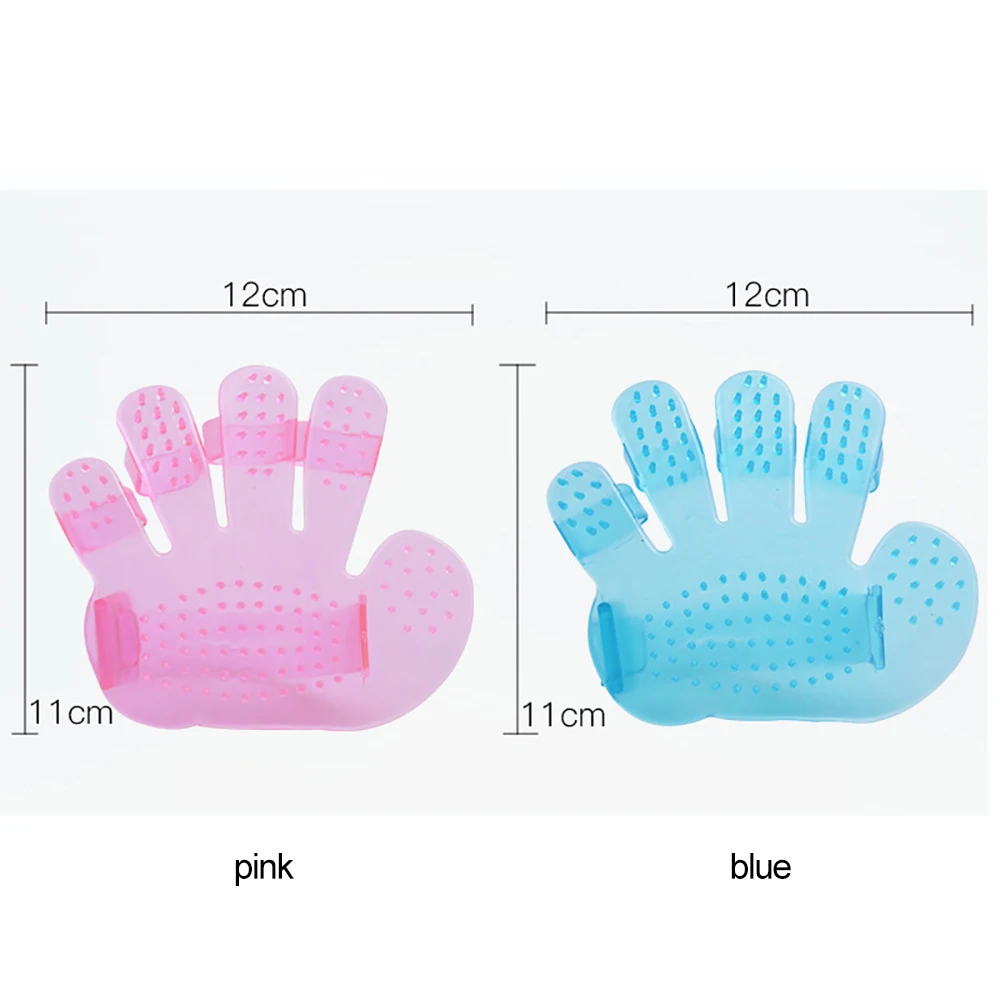 

Pet Dog Accessories Dog Bath Brush Cat Grooming Shower Bath Massage Brush Comb Hand Shaped Glove Comb Blue Pink