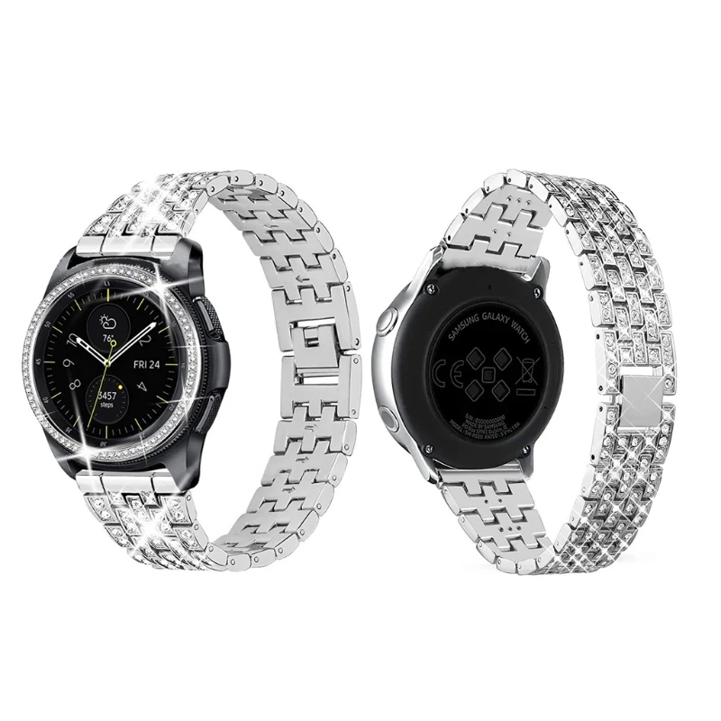 

Luxury Diamond Stainless Steel Strap Wristband Metal Watchband Bracelet Belt for GalaxyWatch3 Band 40JB