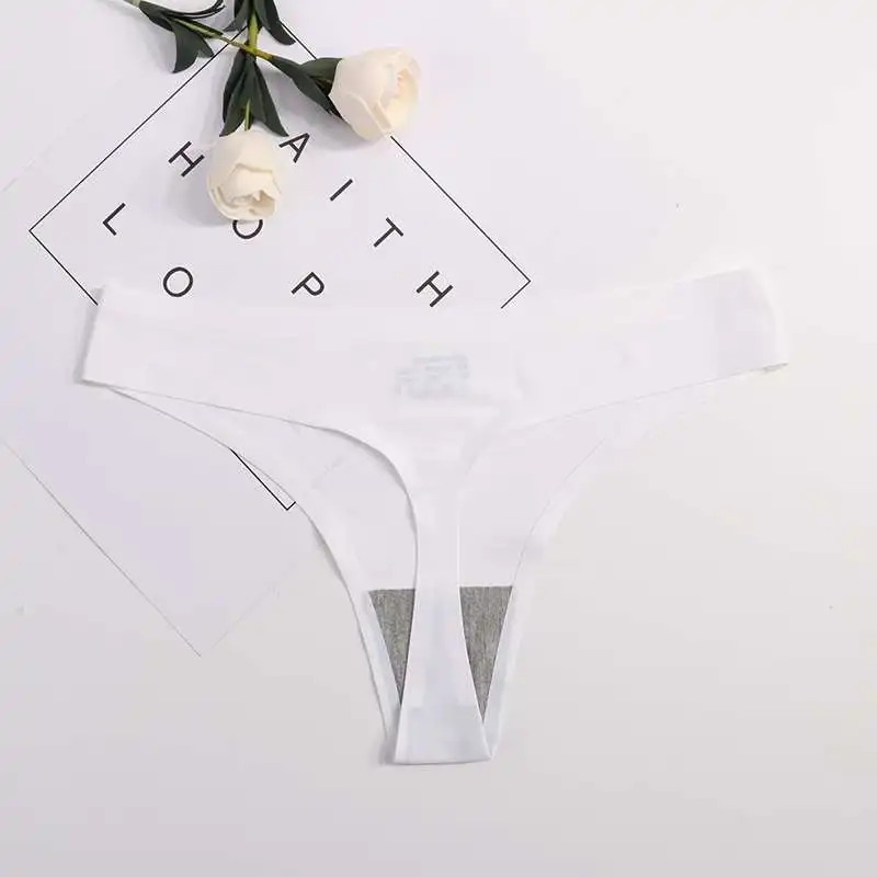 white Новое Женское нижнее белье Невидимые Бесшовные Т-Трусики стринги женские сексуальные стринги Нижнее белье ультратонкое Нижнее белье Женские трусы Новинка - Цвет: white