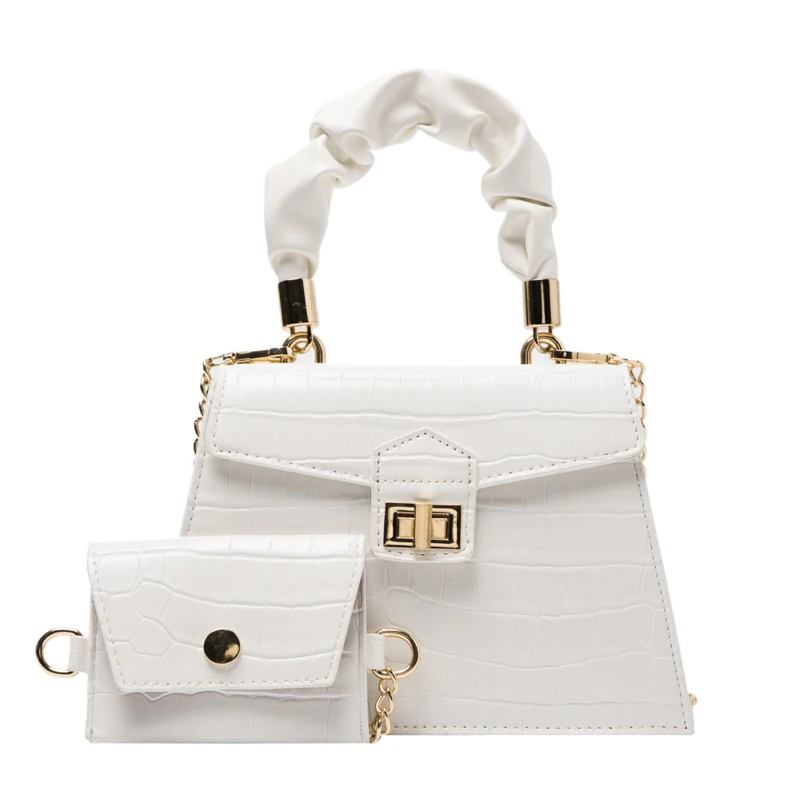 

Pcs/set Stone 2 Pattern Small PU Leather Cross Body Bags For Women 2021 Elegant Travel Chain Crossbody Shoulder Handbags
