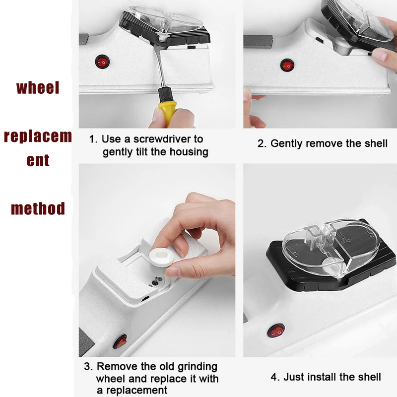 

USB Electric Knife Sharpener Adjustable For Kitchen Knives Tool Knife Scissor Sharpening White medium and fine grinding blade