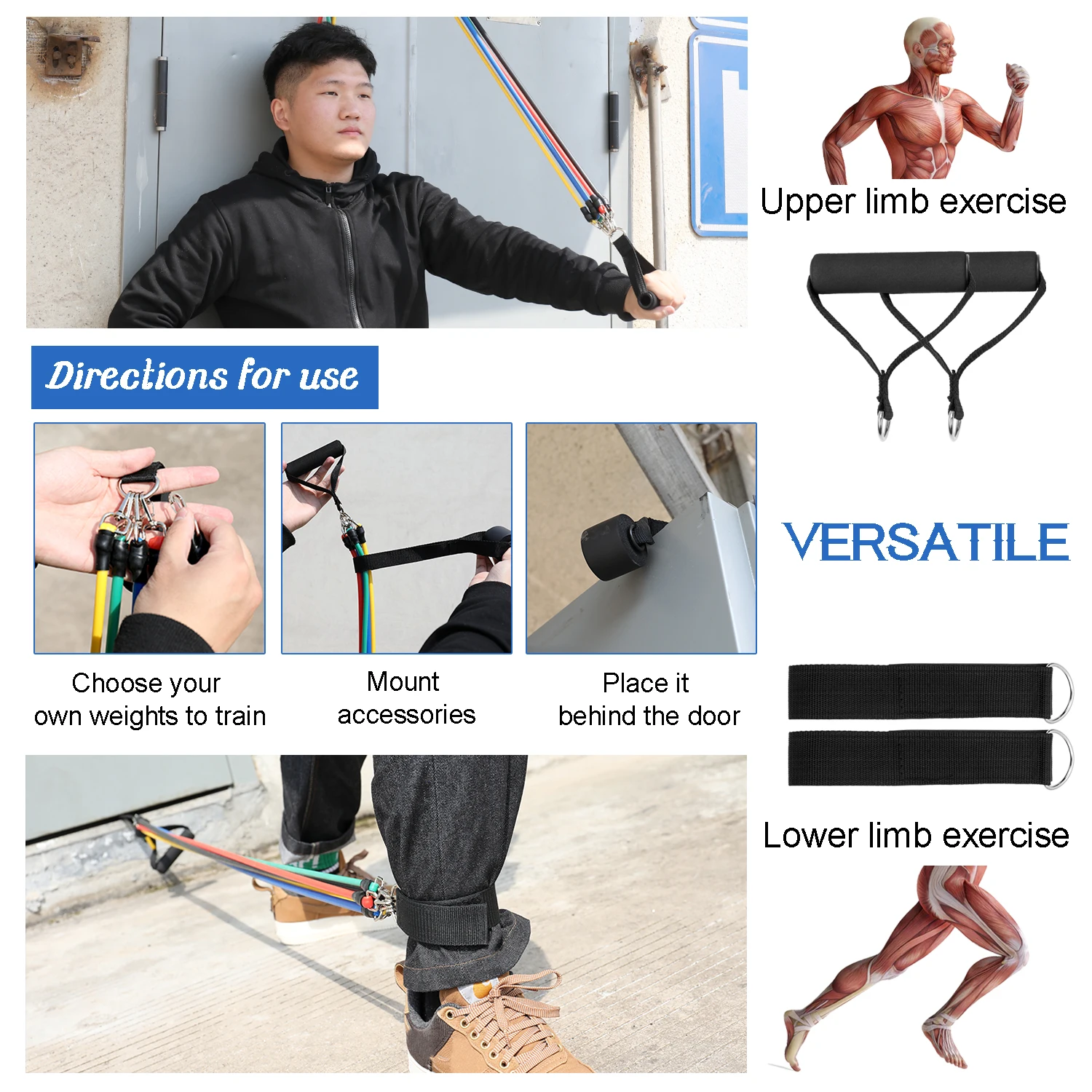 11 шт. Набор резинок сопротивления ремешки для тренировки упражнений петли ленты