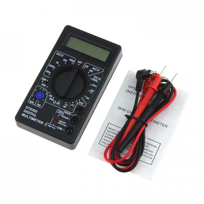 DT830D ЖК-цифровой мультиметр 1999 отсчетов AC/DC Вольтметр Амперметр Ом зуммер тестер метр 750/1000 в цифровой мультиметр инструмент HR