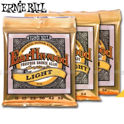 Струны Ernie Ball Earthwood для акустической гитары из фосфорного бронзового сплава 2148 2146