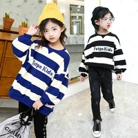 toddler girl long sleeve shirts autumn kids stripe pullover blouse tops childrens winter warm clothes for girls 8 10 12 years
