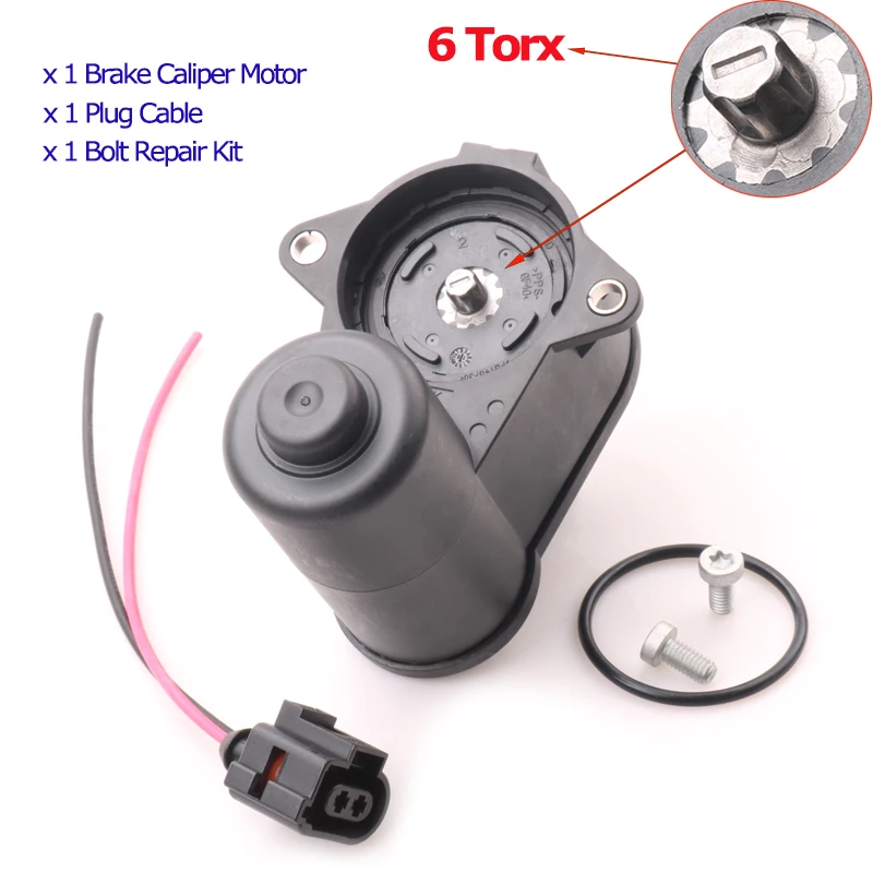 

12/6 Torx Rear Handbrake Parking Brake Caliper Servo Motor 3C0998281A 3C0998281B For VW Passat B6 B7 CC Tiguan Audi Q3 Seat