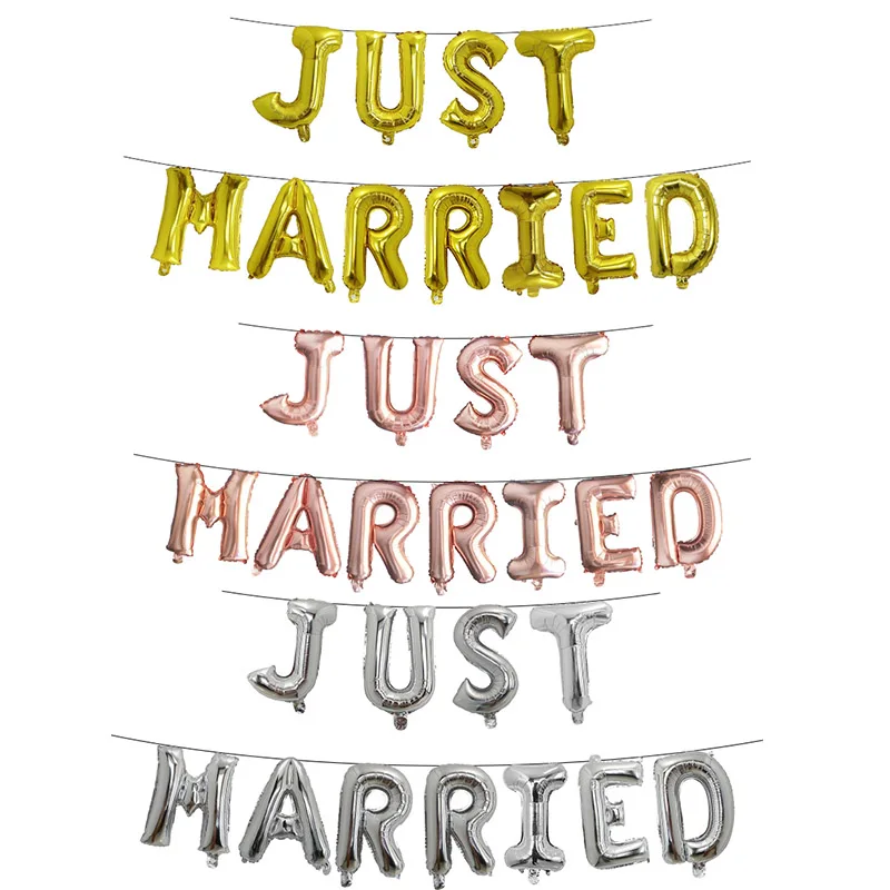 16-дюймовый розовое золото только что Свадебный баннер воздушный шар из фольги