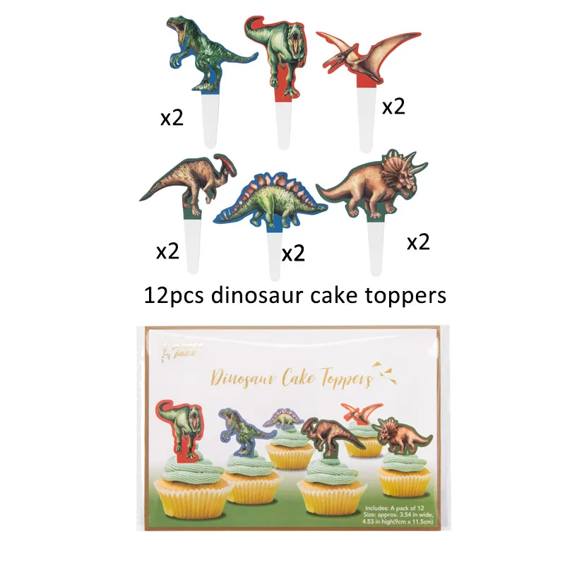 cupcake topper kit Красочные динозавры Конфетти Для вечеринки динозавр стол Конфетти блестки Дети День рождения наборы; детский душ Свадебные украшения - Цвет: cupcake topper kit